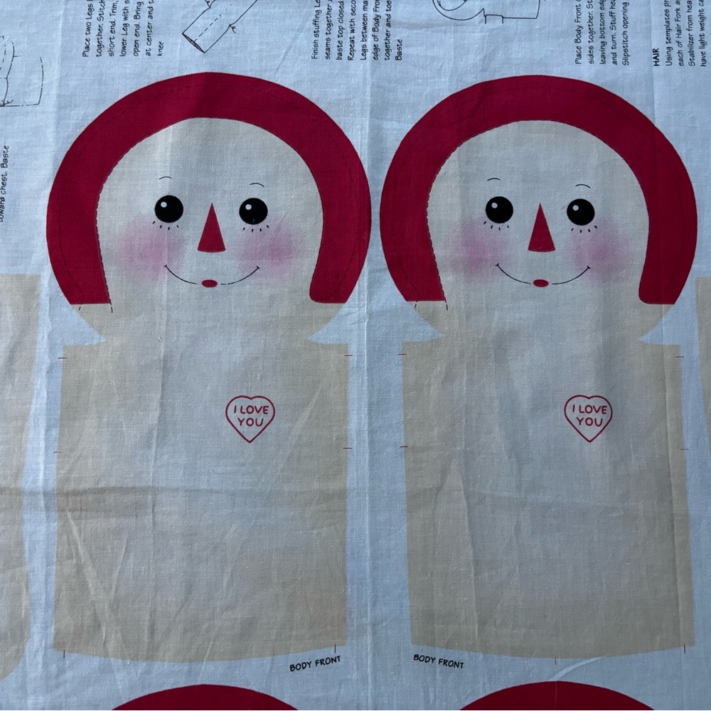 Daisy Kingdom Fabric Panel  for Raggedy Ann & Andy.